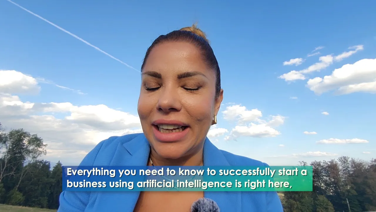 Bárbara Velásquez presentando cómo emprender con inteligencia artificial